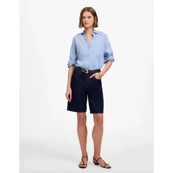 Madewell The 1997 Denim Bermuda Short Bronxville Dark Blue Wash